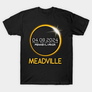 MEADVILLE Pennsylvania Total Solar Eclipse April 8 2024 T-Shirt